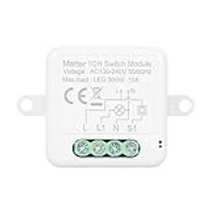 TFixol 1CH Matter Mini Smart WiFi Switch Modul DIY Smart Relay Switch Module 10A Switch för Smart Home Automation Kompatibel med Home Pod/Alexa/Google Assistant/SmartThings