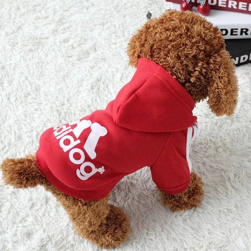 Warm Dog Hoodie - Autumn Winter Pet Coat for Medium to Large Dogs - Red / S (S)