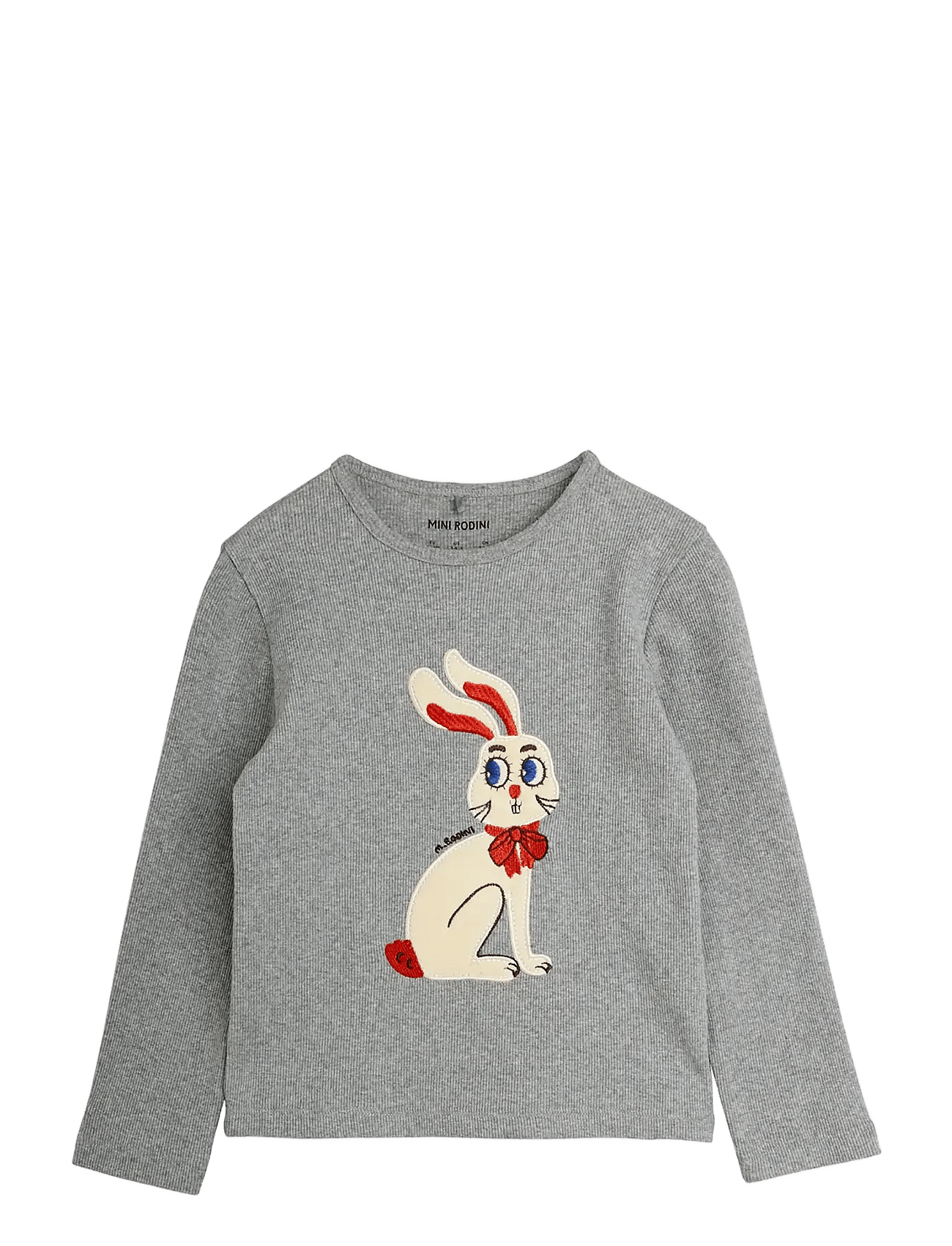 Mini Rodini Rabbit Application Ls Top - Grey - 128/134