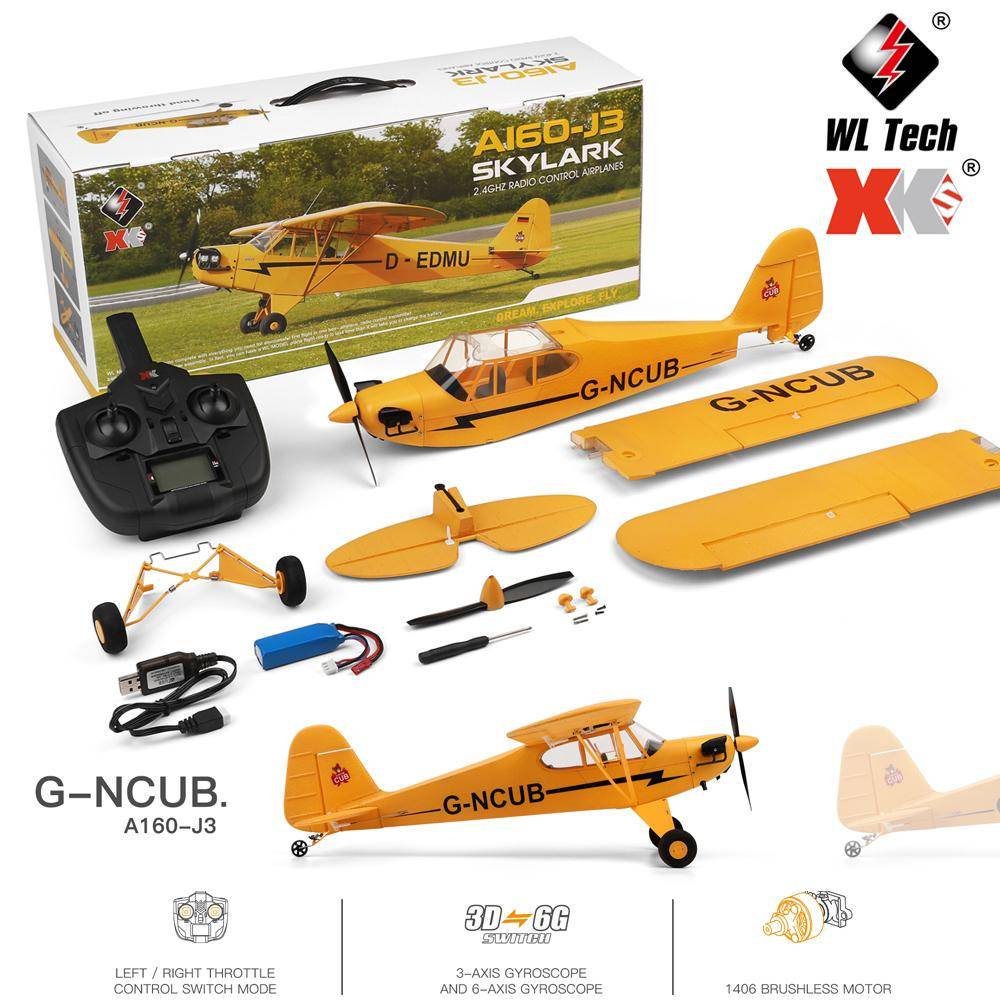 A160 XKS 2,4 GHz RC-plan 650 mm spännvidd Borstlös motor Fjärrkontrollerat flygplan 3D/6G-system Skumleksaker för barn Gåva