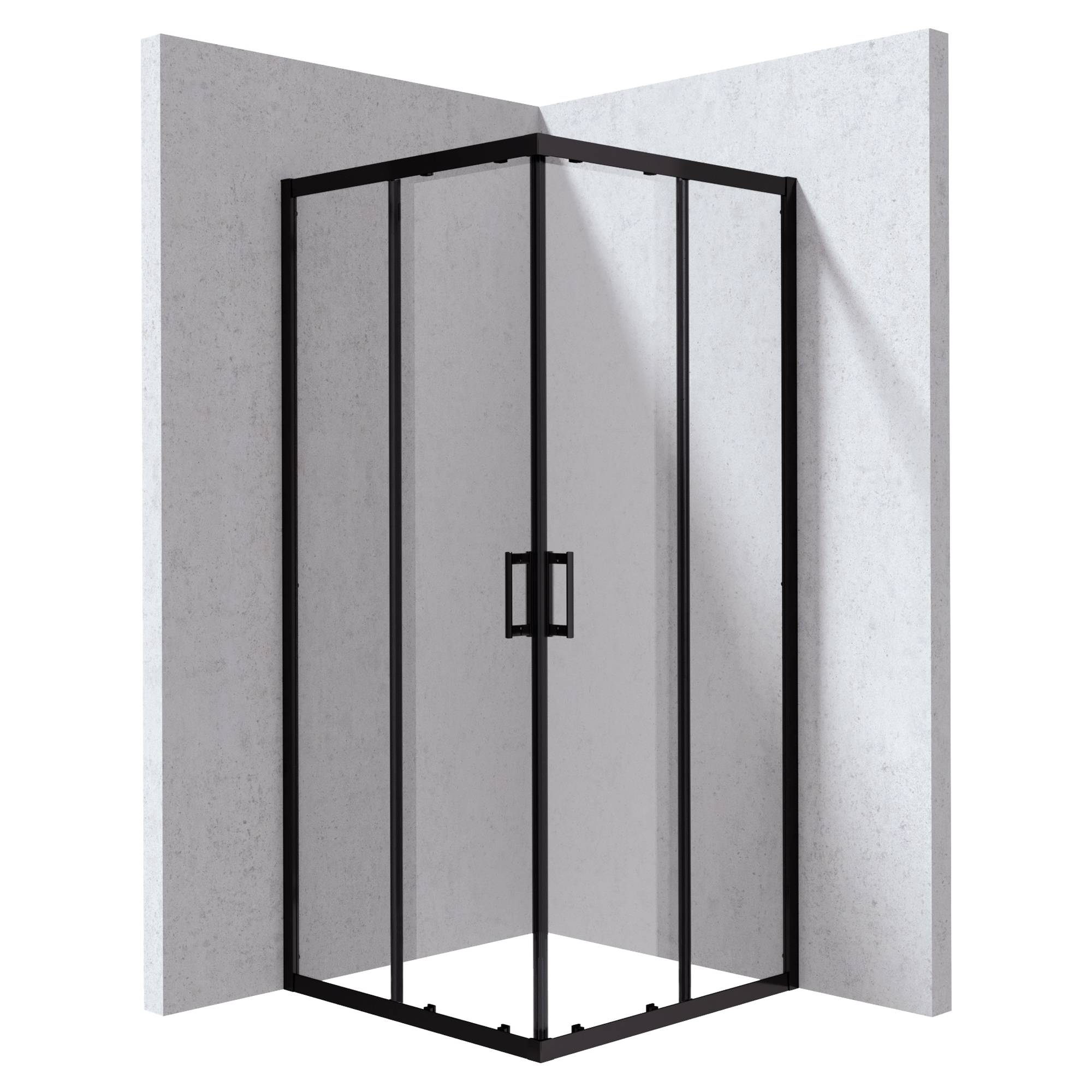 Duschhörn Funkia Evo Kvadratisk Svart 80x80 cm