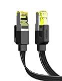 UGREEN Cat7 RJ45 Ethernet Kabel Platt Flätad FTP 10Gbps 600MHz Kompatibel med Router Modem PS5 Xbox One Switch Smart TV etc. (8M)