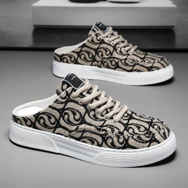 Mode Herrtofflor Utomhus Herrtofflor Sommarloafers Halkfria Herr Fritidsskor Lätta Ballerinaskor Nya Herrsneakers tenis cm gray