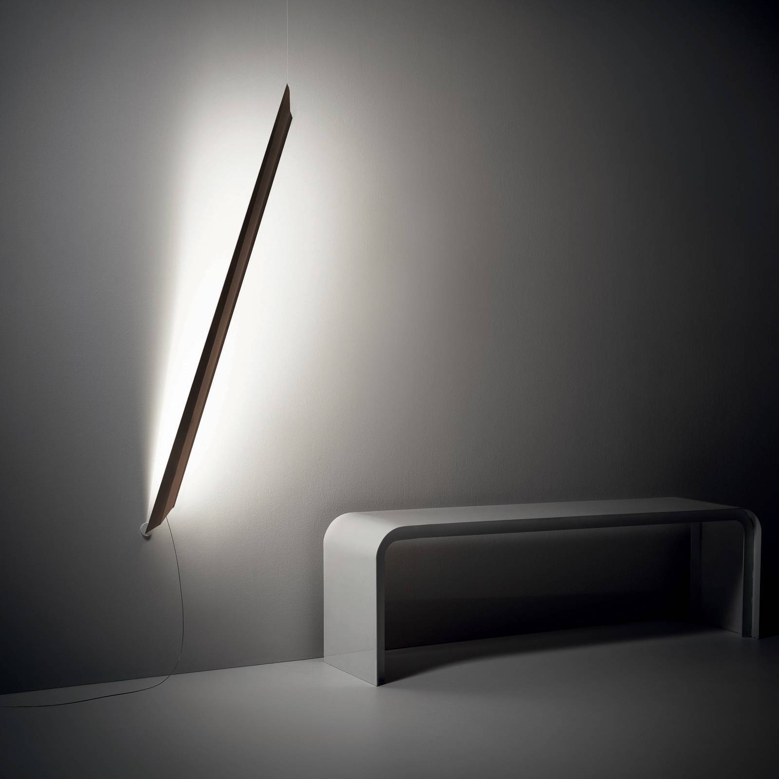 Knikerboker Designer væglampe Schegge, dæmpbar, Brun/rust, Stue/spisestue, Aluminium, Design