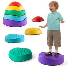 XAZASTOV Balanseringsstenar för Barns, Balansstenar, 5 st Stepping Stones for Kids, Balansflodstenar, Hinderbanor för Inomhus- och Utomhusbruk, Främjar Balanskoordination för Barn Från 3 4 5 6+ år
