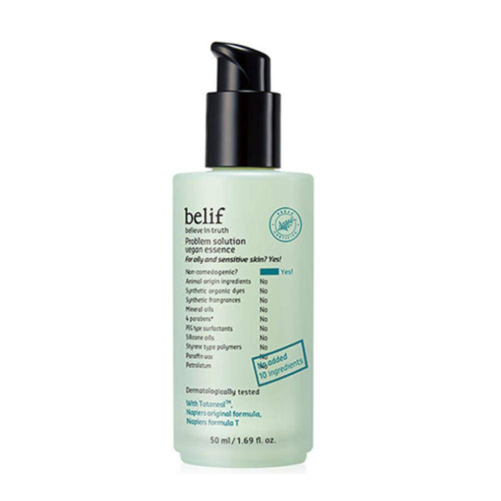 belif Problem Solution Vegan Essence 50ml - Intensive Calming and Clarifying Care for Acne-Prone Skin