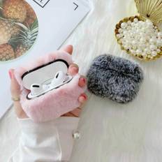 Fluffig Kanin skal till Apple Airpods 3 - Rosa - TheMobileStore AirPods 3rd Generation