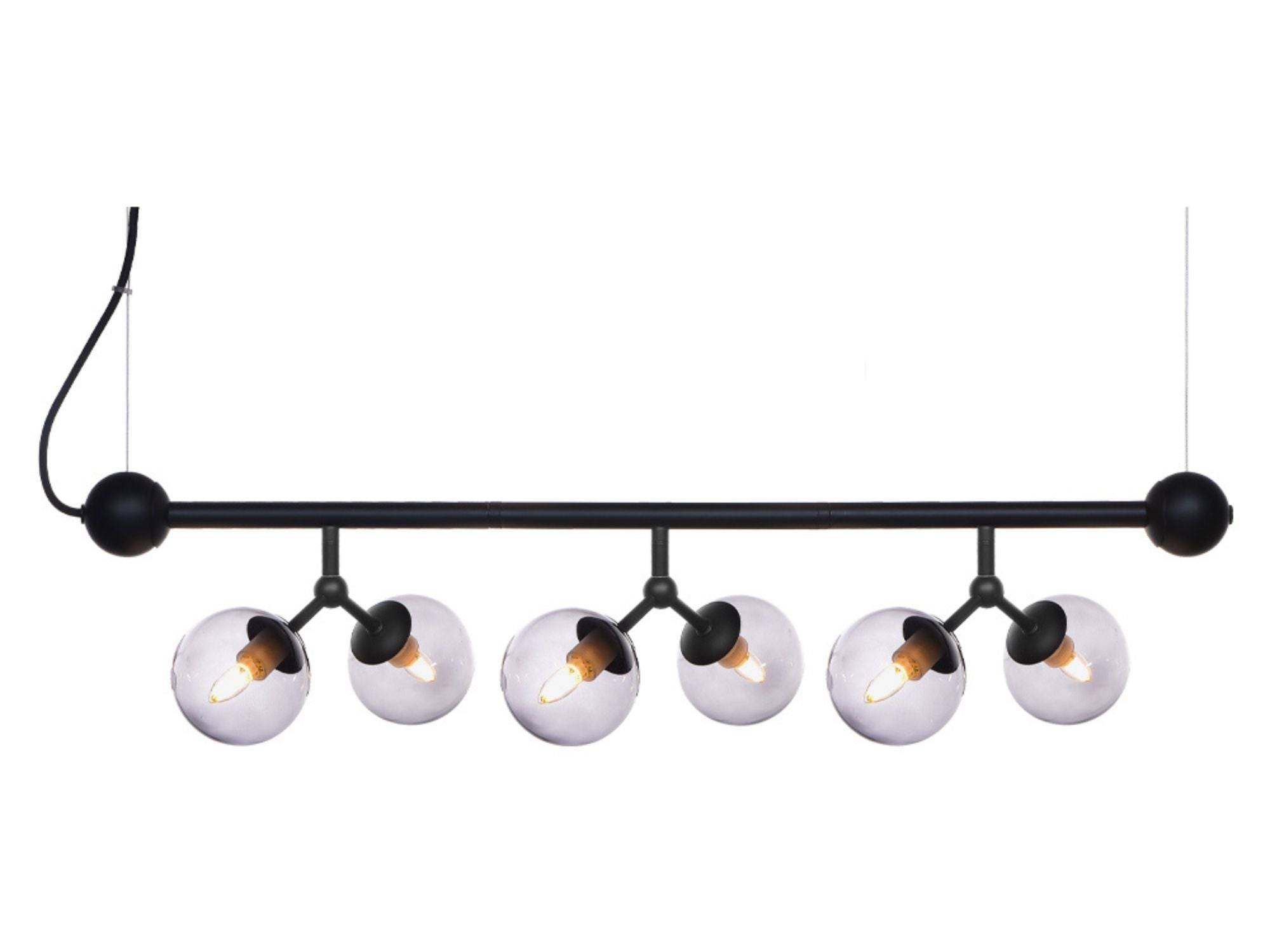 Halo Design - Atom langbord pendel m. 6 glas - Smoke glas