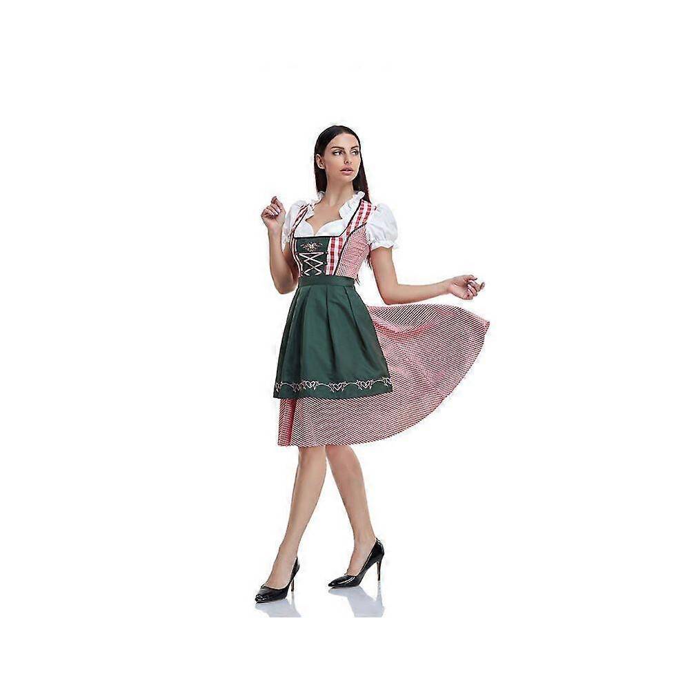 (4XL, Dark green) Womens Oktoberfest Costume German Bavarian Dress Party Maid Costumes for Halloween Carnival