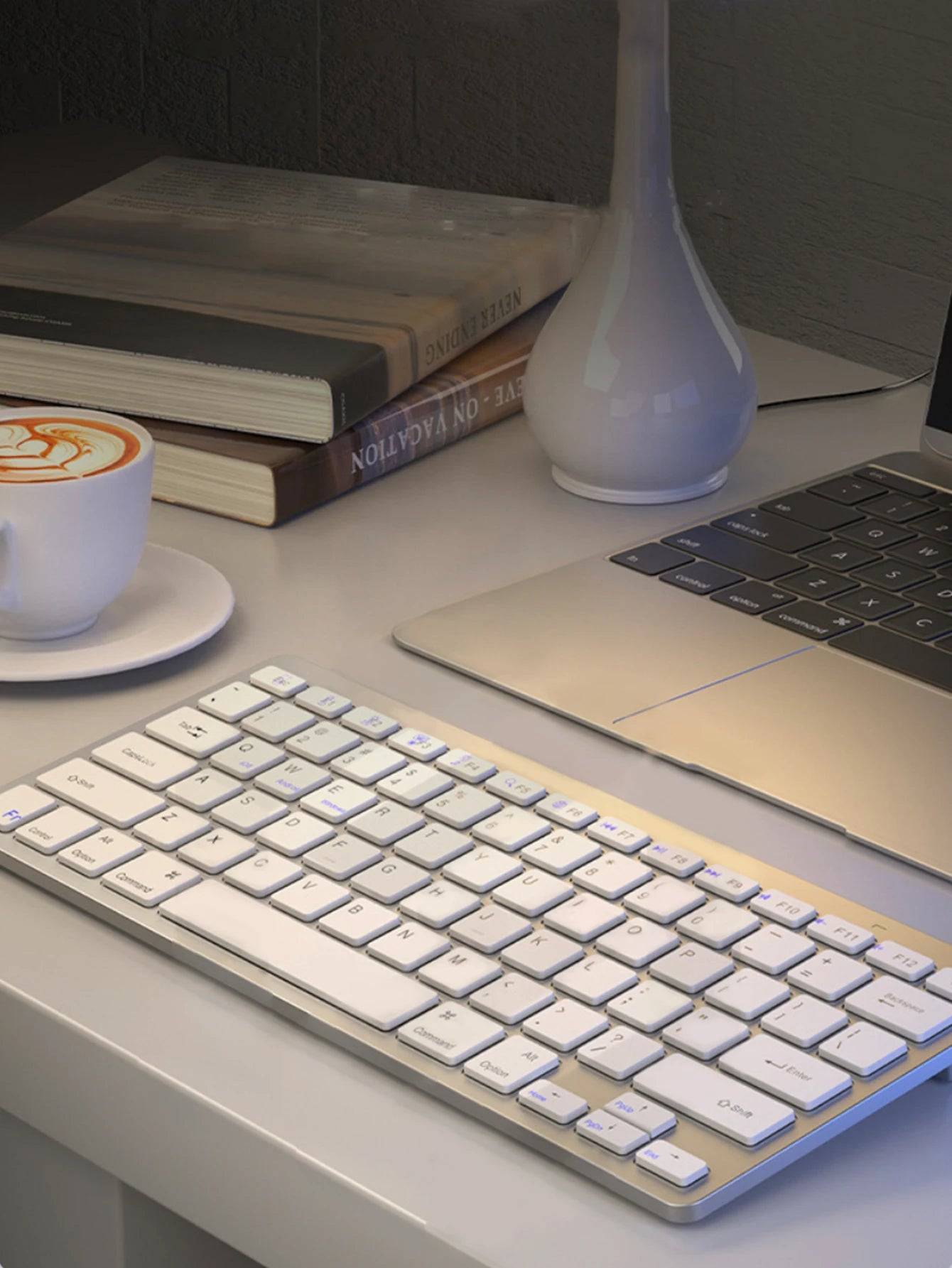 Wireless keyboard, 10 inch slim, tablet/laptop wireless keyboard, ipad mini keyboard - WHITE
