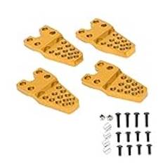 4pcs RC Mount Aluminum Alloy Accessories, sturdy Sturdy Adjustment for 1/8 Simulation Climbing Car, Glossy Appearance, Easy Installation, Multiple Mounting Holes (Gold)