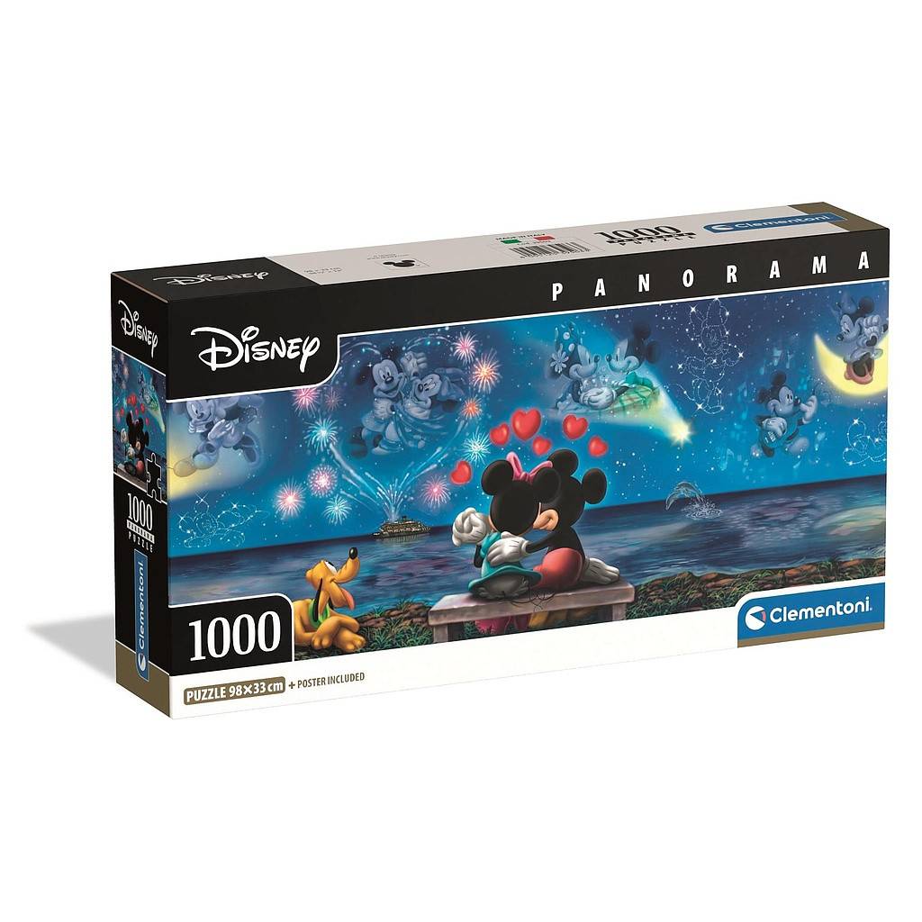 Disney Musse Pigg och Mimmi Pigg 1000-bitars panorama pussel Clementoni