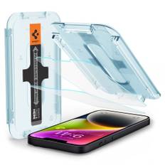 Spigen iPhone 16e / 14 / 13 / 13 Pro EZ Fit Glas.tR Skærmbeskyttelse 2. Stk - Case Friendly - Gennemsigtig