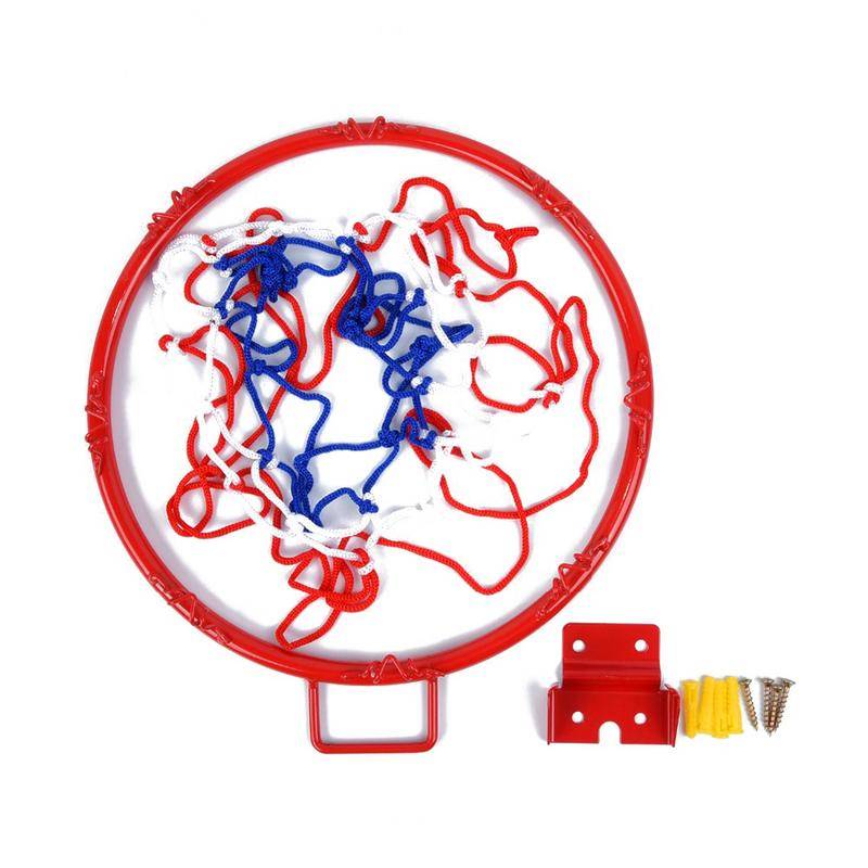32 cm Basketkorg Set Tunga Väggmonterade Ring Mål Väggkant Hängande Korgnät Inomhus / Utomhus Sport Barns Säkerhet Rolig Leksak red