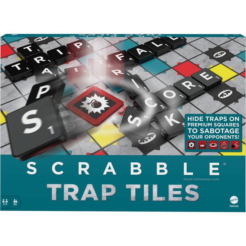 Scrabble Scrabble Trap Tiles Familien-Brettspiel mit Fallen,...