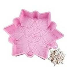 Christmas Molds Silicone, Cake Pop Mold, Silicone Snowflake Moulds, Snowflake Cake Decorations, Fondant Silicone Molds, Easy To Use, Portable for Jelly, Pudding, Ice, Christmas, Home