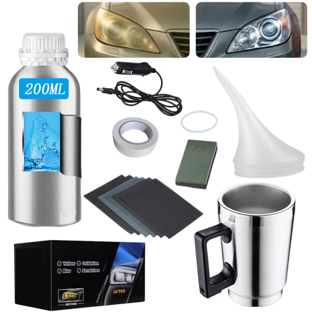 Car Lamp Regeneration Kit Chemical Polish Headlight Restoration Kit Polish Headlights Car Polymer Liquid Headlights Steam Mug