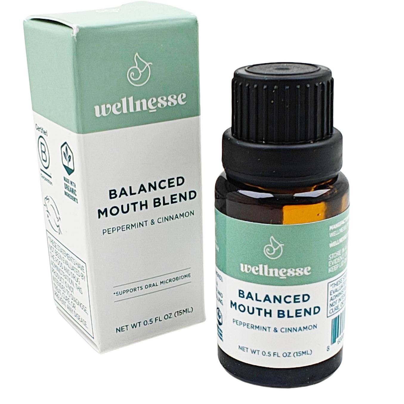 Oil Pullong WELLNESSE Balanced Mouth Blend Mundolie Peppermint & Cinnamon 15 ml