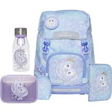 Beckmann Ryggsäck 22L inkl. Pennfodral, Flaska & Matlåda, Unicorn Princess Ice Blue