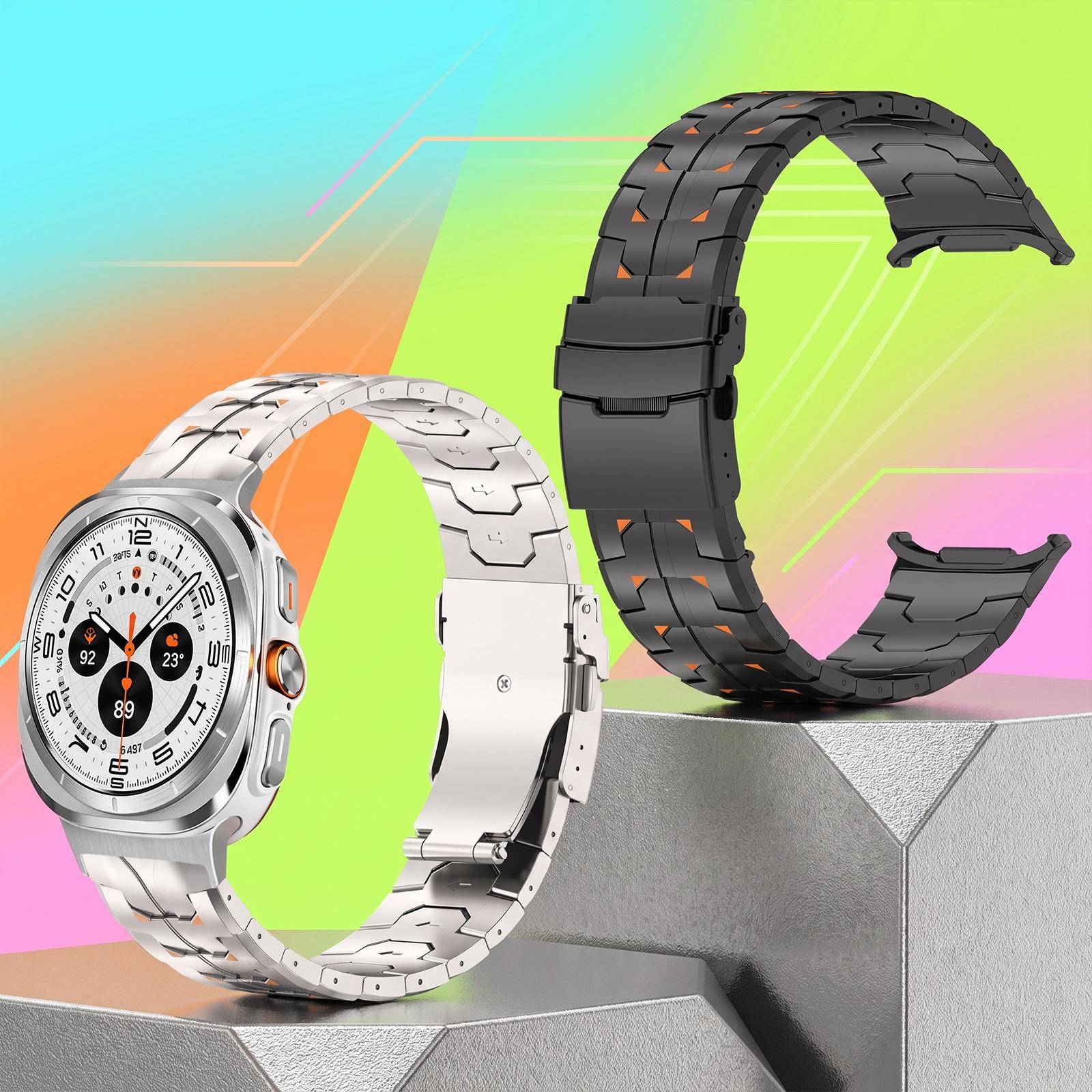 Premium Metallarmband Titanband för Samsung Galaxy Watch Ultra 2 Armband för Galaxy Watch 9 8 Classic Klockarmband