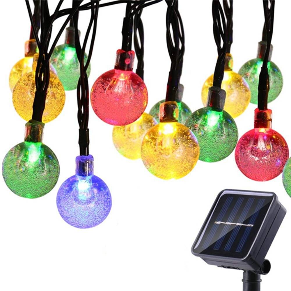 5M Utomhus Solcellsdriven 20 LED Ljusslinga Trädgård Semester Bröllopslampa Julgran Dekorationsljus