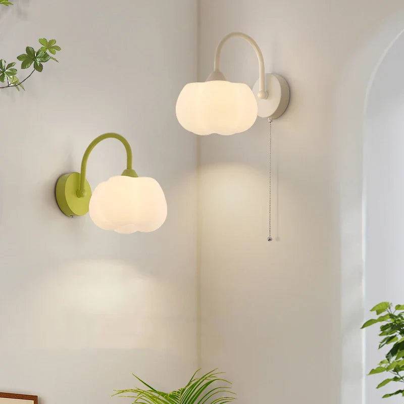 ModernLuxe - Elegant LED Vägglampa med Dragströmbrytare - Vit med strömbrytare / Vitt ljus