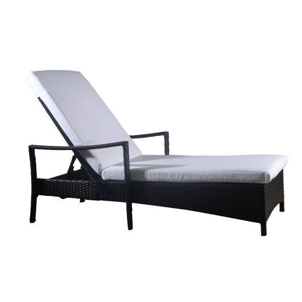 Homeville Solseng polyrattan sort m. hvid hynde 109x35x66cm