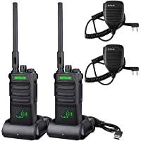 Retevis RT86 Walkie Talkie Långdistans, Handhållen Walkie-Talkie med Högtalarmikrofon, 2600mAh Uppladdningsbar Bärbar Tvåvägsradio, Robust 2-Vägs Radio Klon Nödradio för Tillverkning (Svart, 2St)