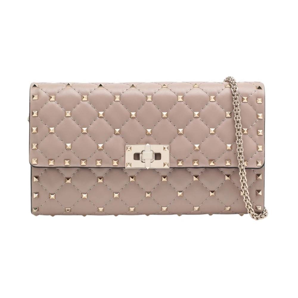 Valentino Garavani Rockstud Spike Skuldertaske - Tasker - Dame - Beige - ONE SIZE - Uld