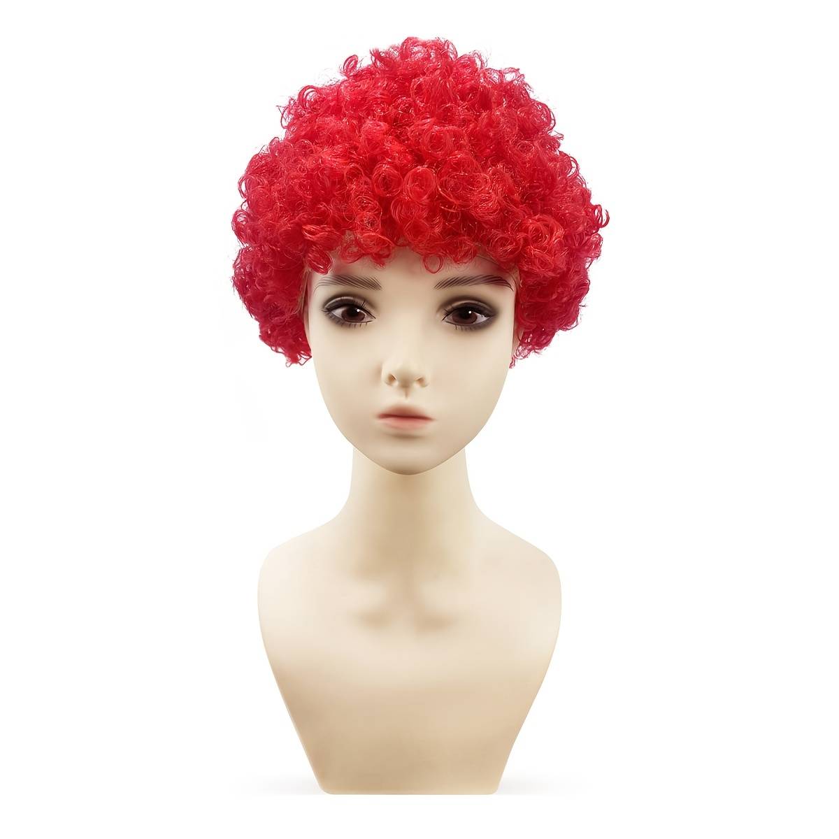 Vibrant Clown Wig In , Suitable For Fun Role-playing And Party Costume Additions For Men And Women, Featuring An Cap, Perfect For Halloween, Carnivals, Or Themed Events, Wig Accessory