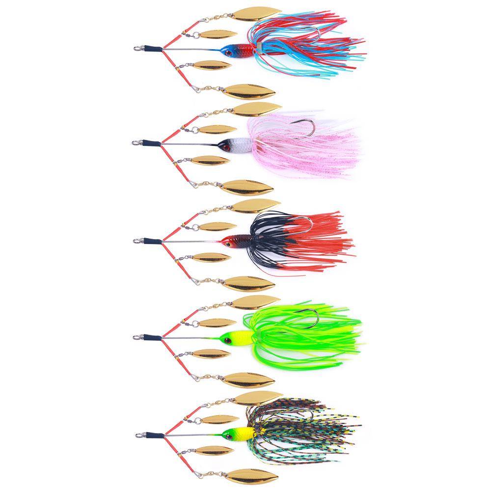 Spinnerbait Plånbok Bete Multirota Spinners Spoon Bete For Pike Peche Tackle Alla konstgjorda beten Metall paljetter Spinnerbait