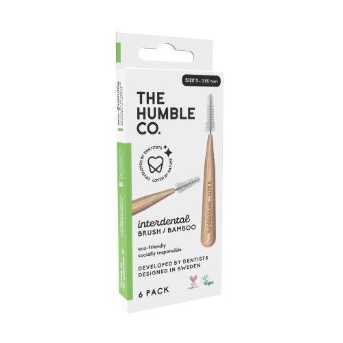Interdental Brush Bamboo - Green 6-p (size 5 - 0,8 mm)