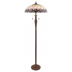 Tiffany Hutchinson Gulvlampe i polyresin og glas H158 cm 2 x E27 - Antik bronze/Multi