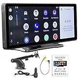 Compatible for Wireless Carplay & Android Auto Portable Monitor Car Stereo, 9" Full HD Touch Screen Portable Car Radio Receiver med FM-sändare, Mirror Link, Bluetooth, Stöder de flesta bilar lastbilar