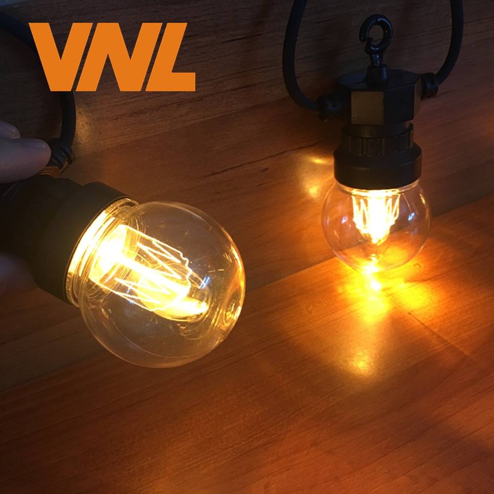Nyhet 42ft 13m 20x p65 g50 led klot vintage feston boll strängljus utomhus bröllopslampor uteplats fest girlander fairy light - Us plugg 120v