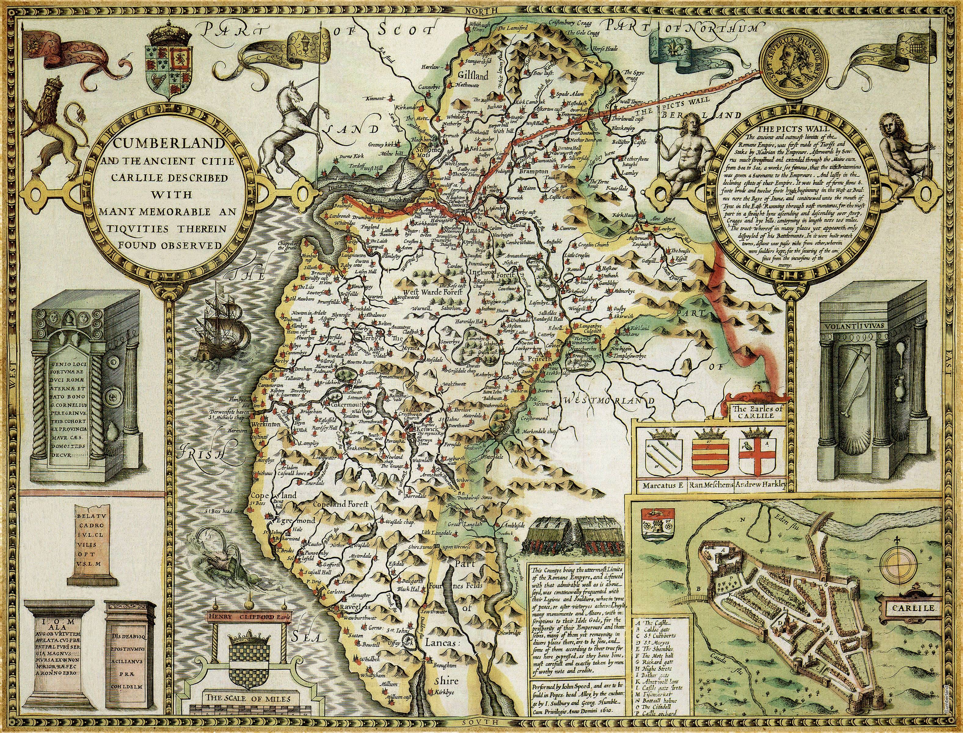 Cumberland Historical Map 1000 Piece Jigsaw Puzzle (1610) - Default Title