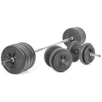 Vinyl Barbell & Dumbbell Set 60 kg, Komplett viktset