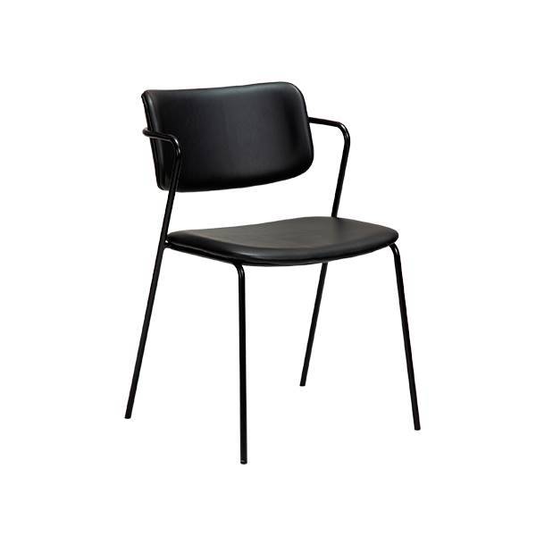 Dan-Form Zed spisebordsstol - Vintage sort kunstlæder