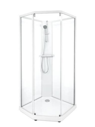 Contura Shower duschkabin-paket Showerama, 90x90 cm, vit profil, klart glas
