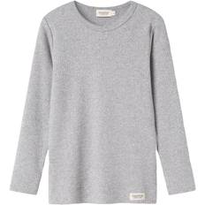 MarMar Copenhagen Plain Tee LS Stl. 8Y/128 fepojkar - Toppar Från Magasin - Light Grey Melange (8Y/128)
