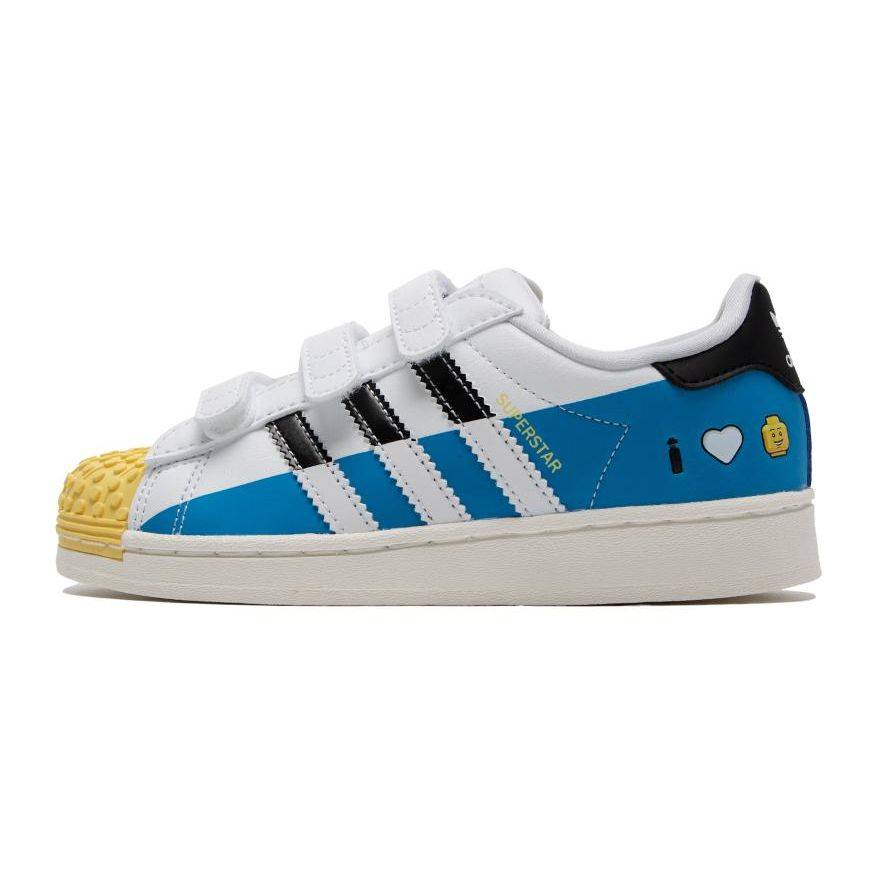 LEGO x adidas Superstar CF C I Love Lego - Vit Ljusblå Barnsneakers Molnvit Kärnsvart IF2911 33½