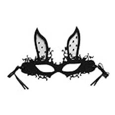 ibasenice Kanin Mask Halloween Mask Festival Kanin Mask Kanin Mask För Cosplay Bunny Halvansiktsmask Rekvisita Festdräkt Kanin Mask Kanin Halv Maskerad Kanin Mask Mesh Svart