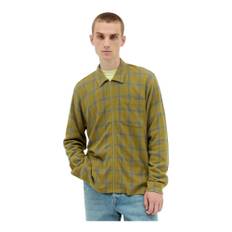 Stüssy, Jakke, Herre, Grøn, M, Bomuld, Plaid Cotton Shirt Zip Front