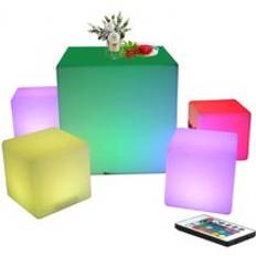 Modern Outdoor LED Cube Seat Lighting L-Size Plastic Bar Chairs for Hotel and Garden LED Garden Cube with L Packing