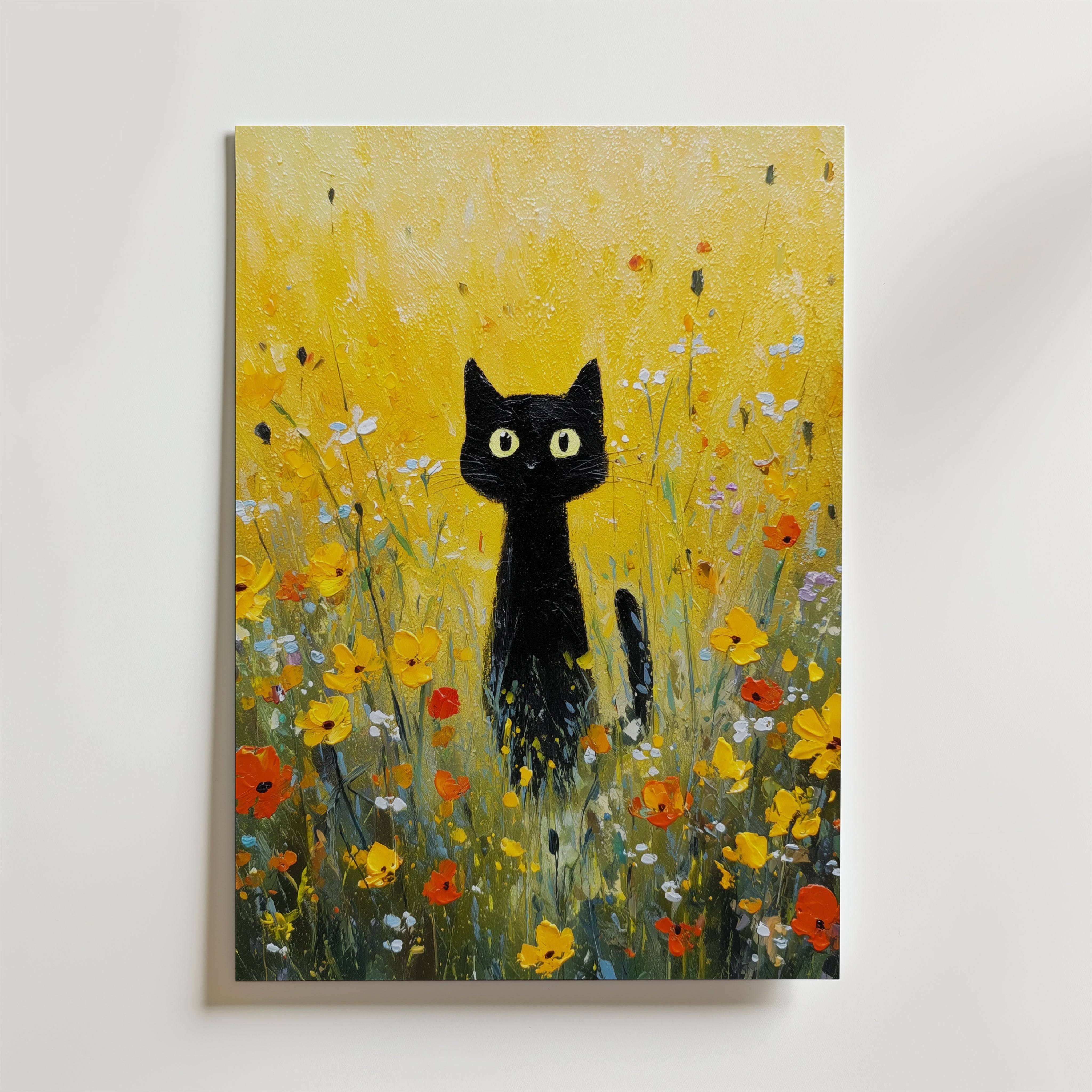 Golden Meadow Watcher Poster - Premium Canvas 40x50 cm Utan passepartout