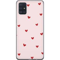 Samsung Galaxy A51 Gennemsigtigt Telefoncover Små Hjärtan