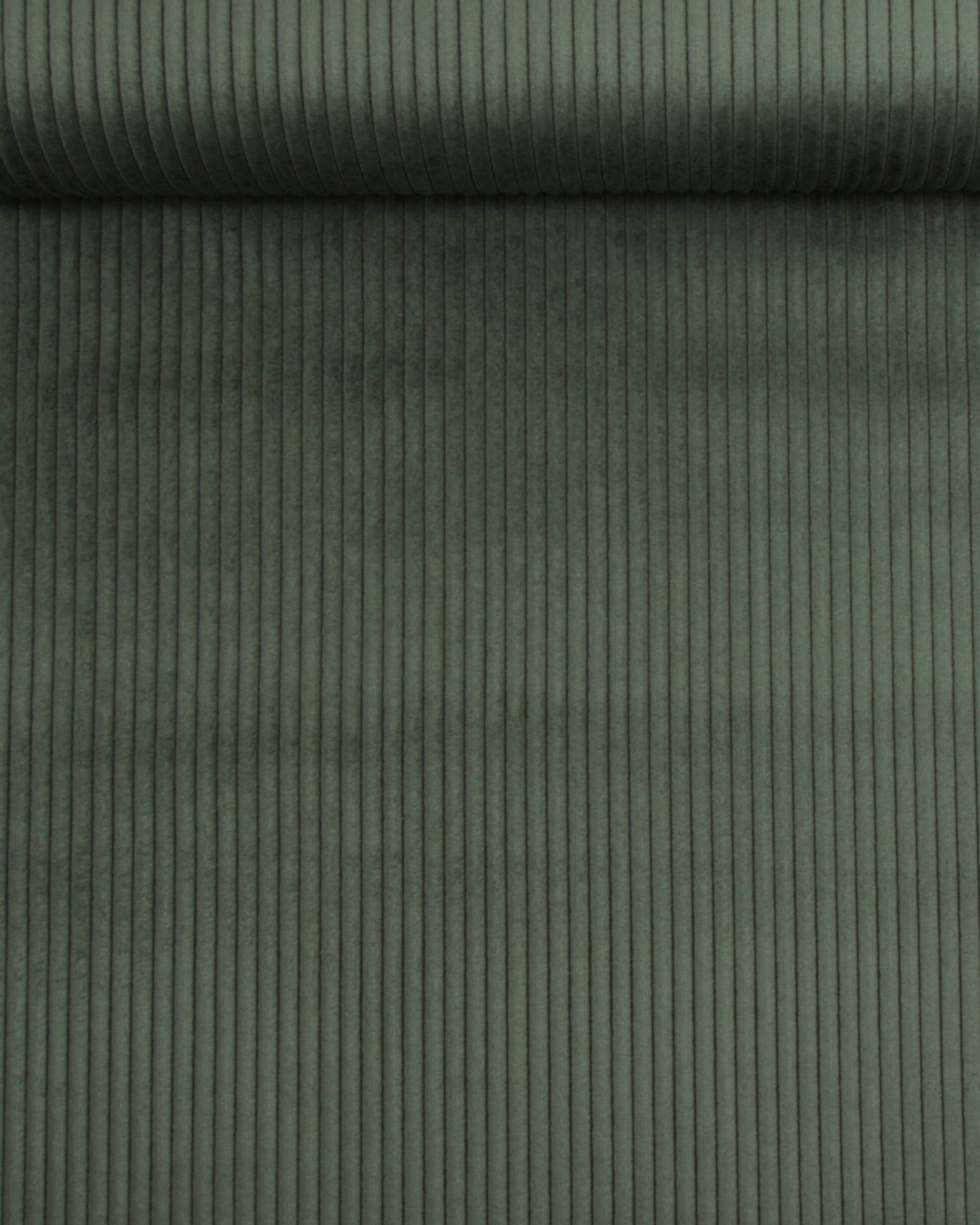 Mørkegrøn - Bredriflet møbelfløjl - 100% Polyester