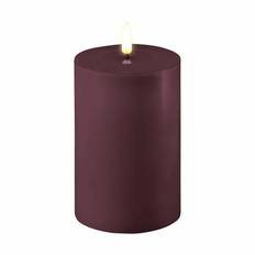 Deluxe Homeart Real Flame LED Bloklys - Ø 10 x H 15 cm - Stearin/resin - Violet