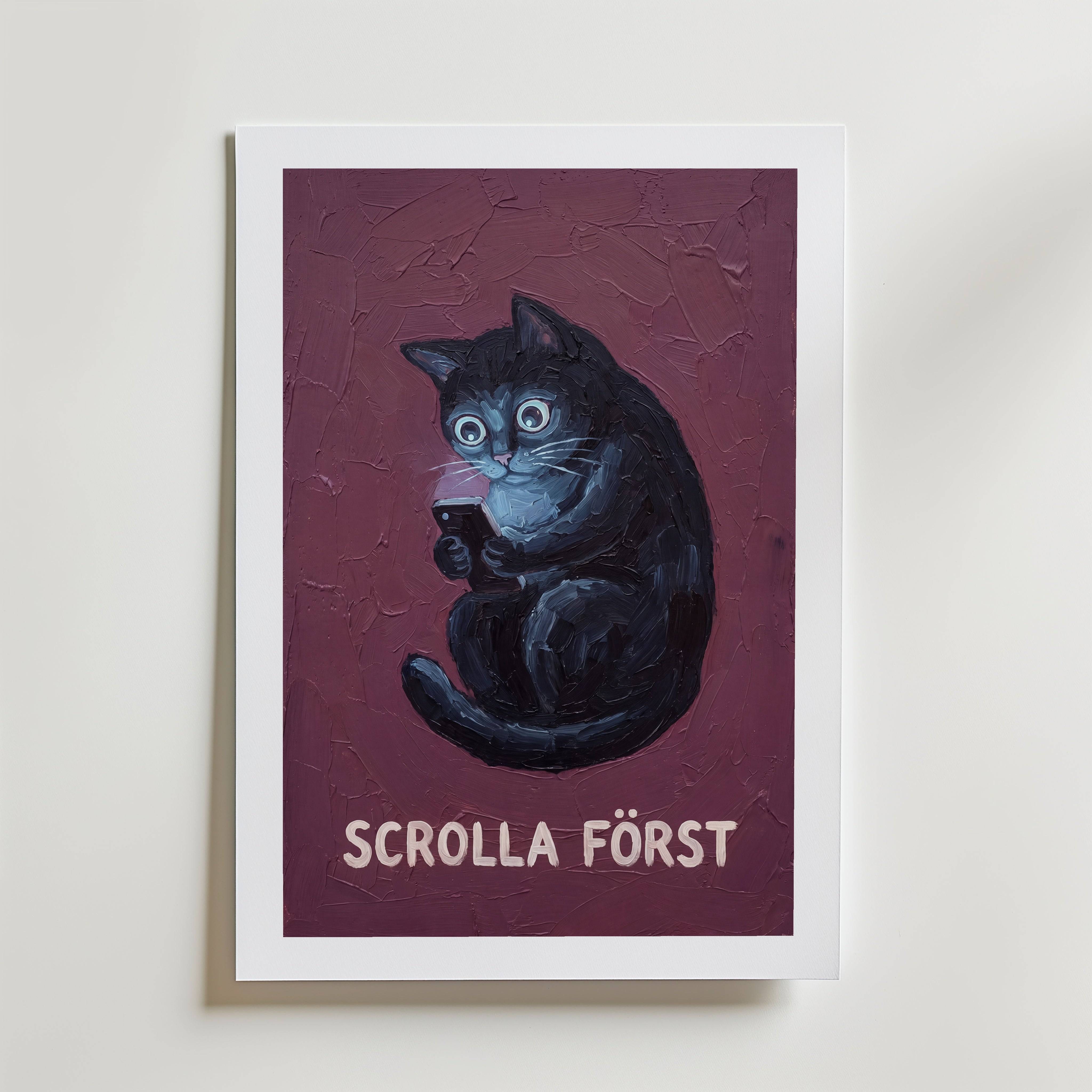 Scrolla F�rst Poster - Premium Canvas 70x100 cm Med passepartout