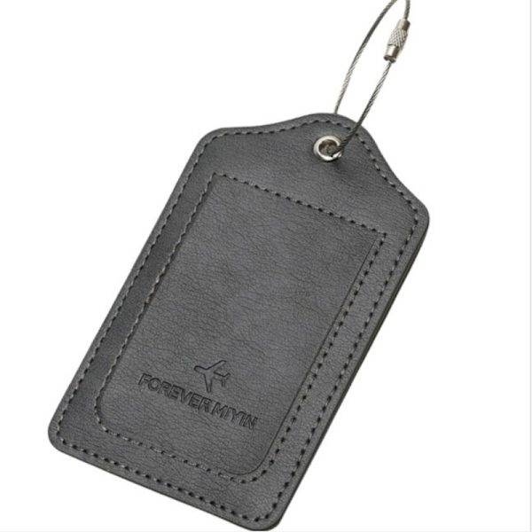 Nyt PU Anti-tabt Metal Lanyard Bagagemærke Grey